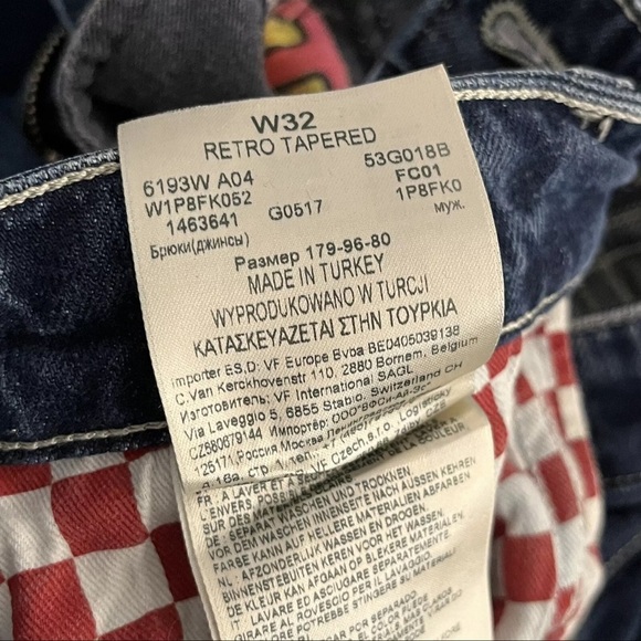 Wrangler Peter Max Retro Tapered Blue Denim Jeans Size 32x31 - Picture 8 of 13